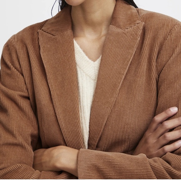 NWT b. Young BYDanna Toasted Coconut Corduroy Jacket - Picture 5 of 6